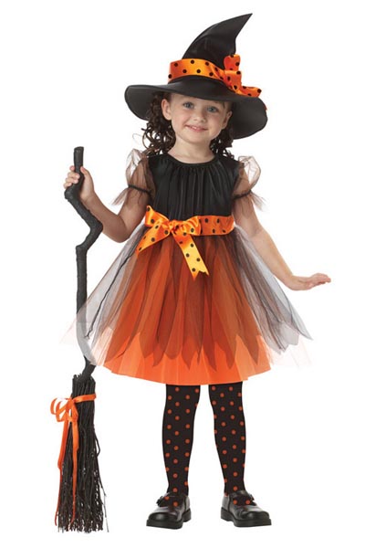 F68032 Girls Orange Charmed Witch Costume